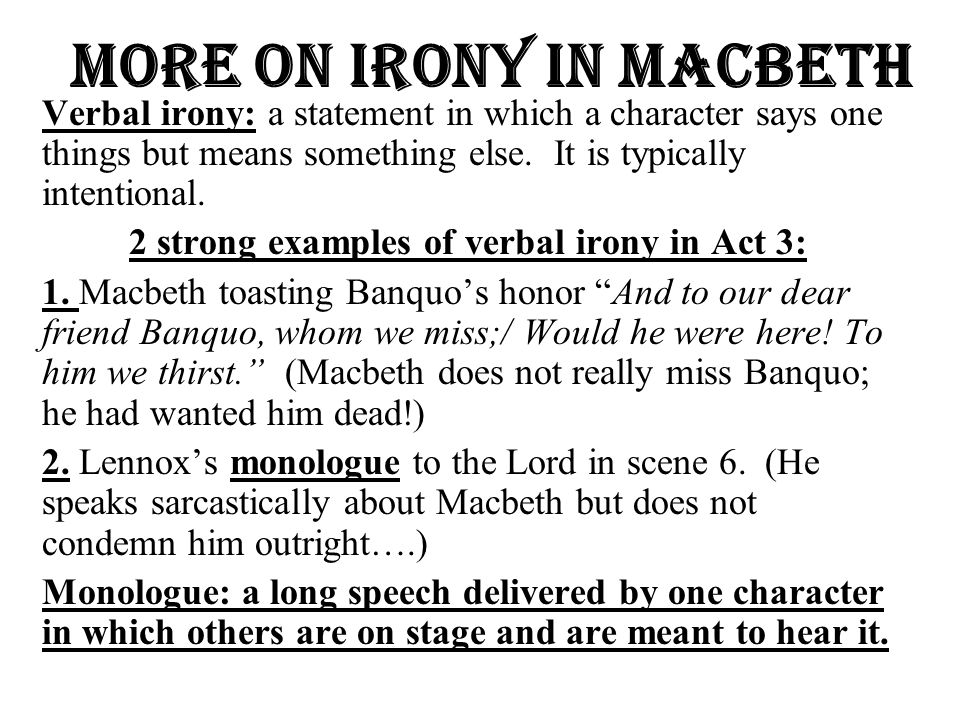 Irony in Act Three Essay Sample